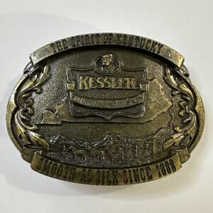 Kessler American Whiskey Spirit of Nevada Solid Brass Belt Buckle 1993 Ltd Ed.